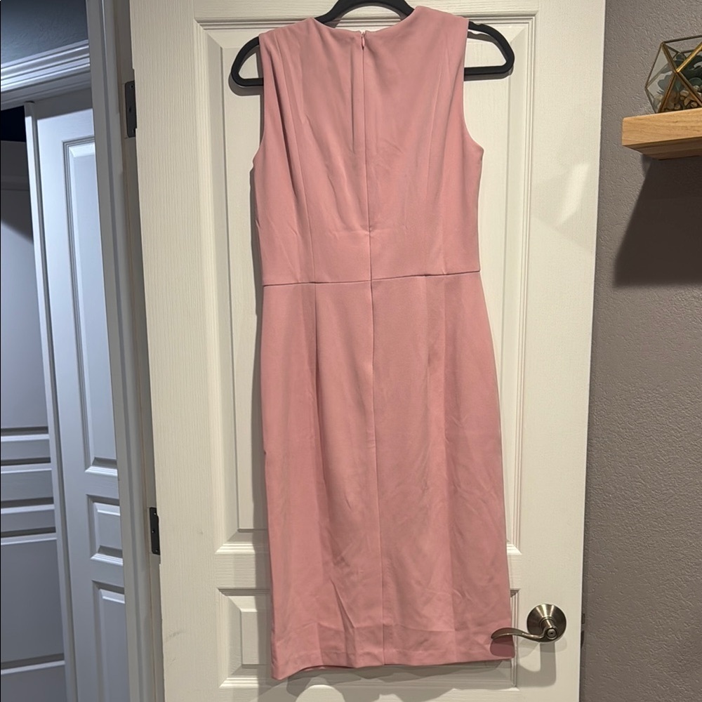 Donna Morgan Pink Sheath Midi Dress Square Neck Sleeveless - Picture 5 of 6